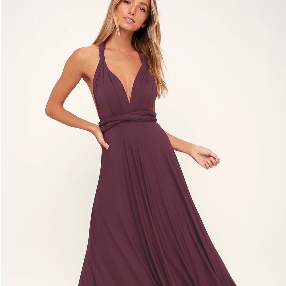 LuLus Plum Purple Maxi Dress Bridesmaid